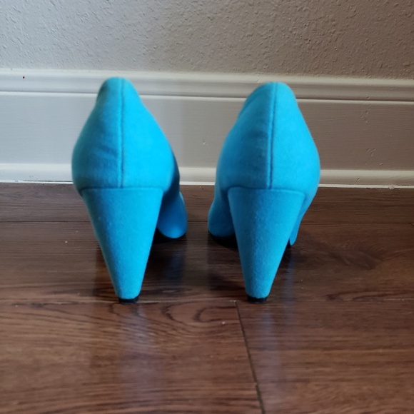 TEAL CHUNKY HEELS - Picture 2 of 5